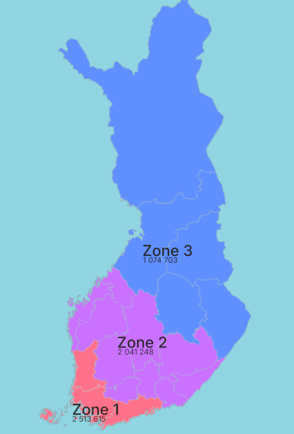 Winter break zones in Finland