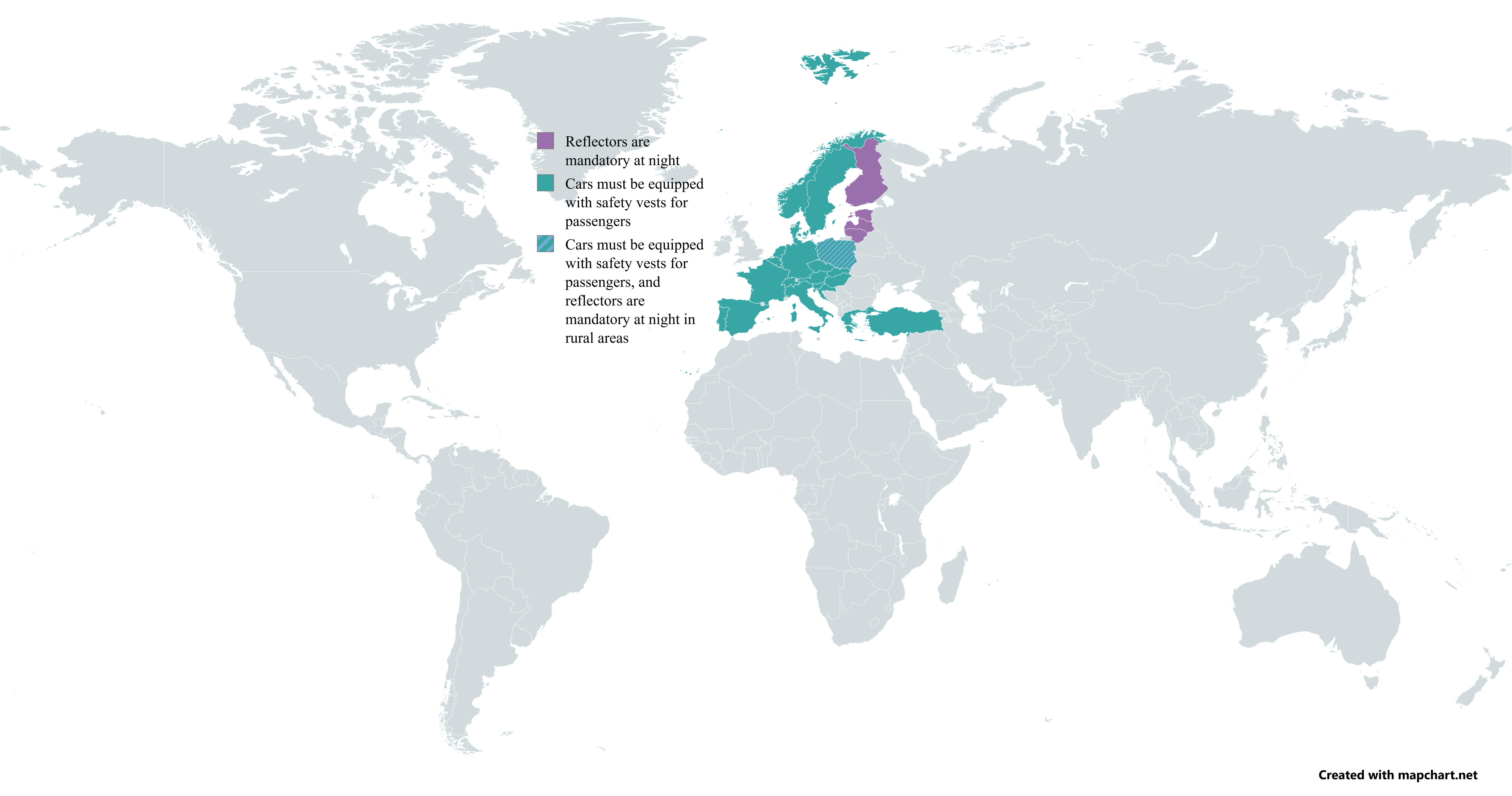 Legal mandations for reflectors